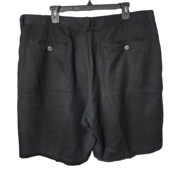 Tommy Bahama Relax Pleated Shorts Mens Size 38 Black 100% Silk - Picture 2 of 14